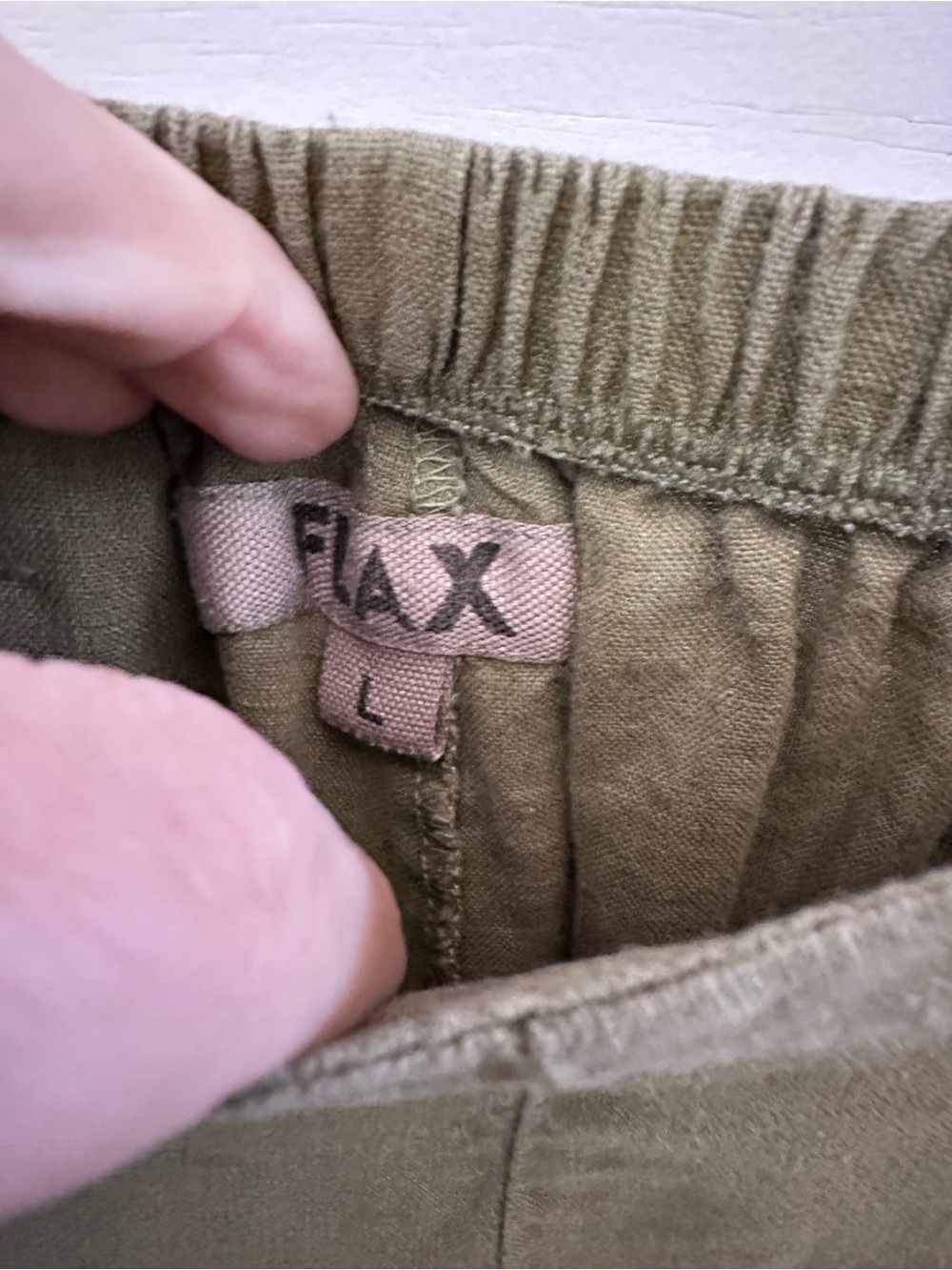 Flax Wide-Leg Linen Pants in Olive Green - Picture 7 of 14